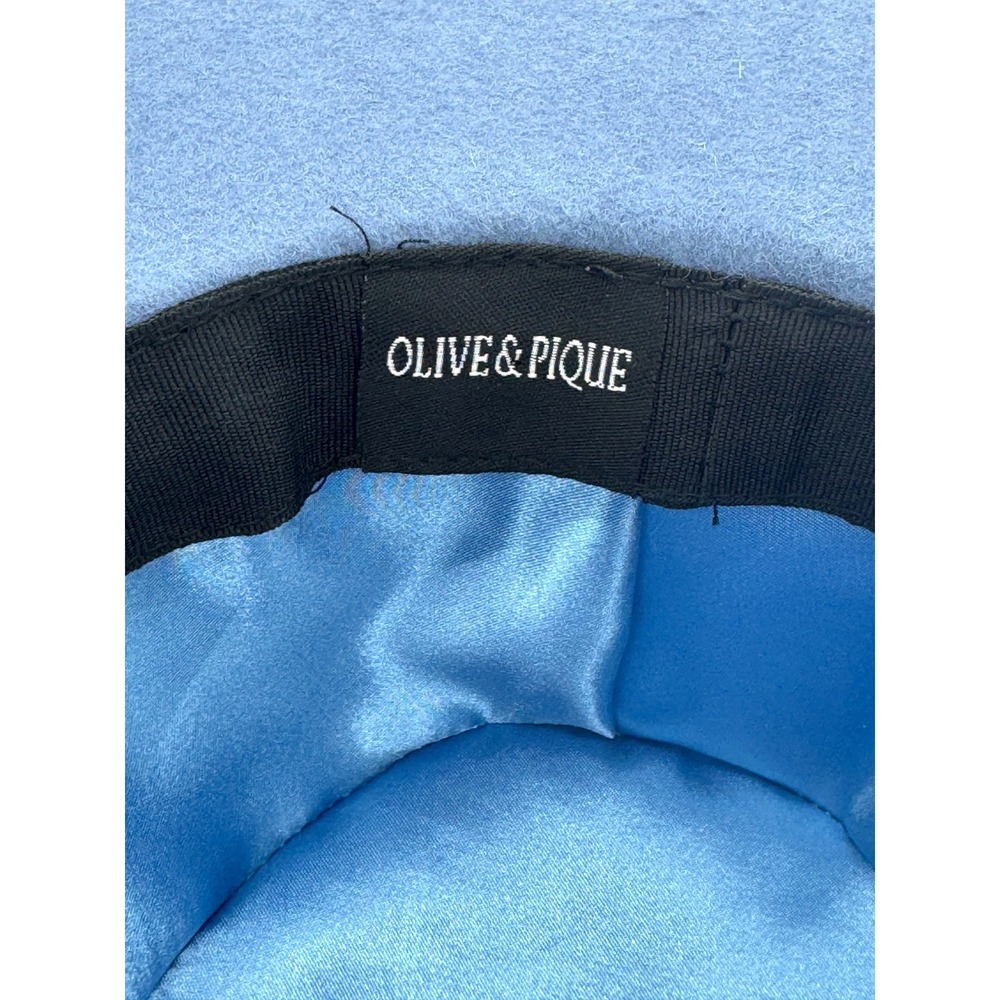 Olive & Pique 100% Wool Wide Brim Fedora Hat Blue OS RN141010 - Picture 7 of 10